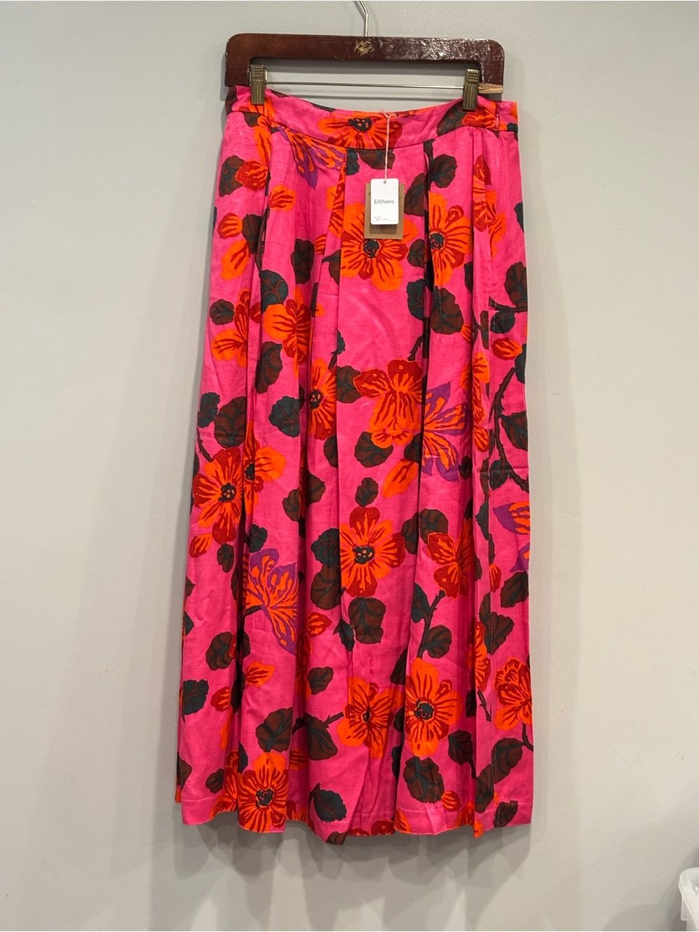 Boden Varsity Pink and Red Floral Pleated Maxi Skirt New - Picture 5 of 9